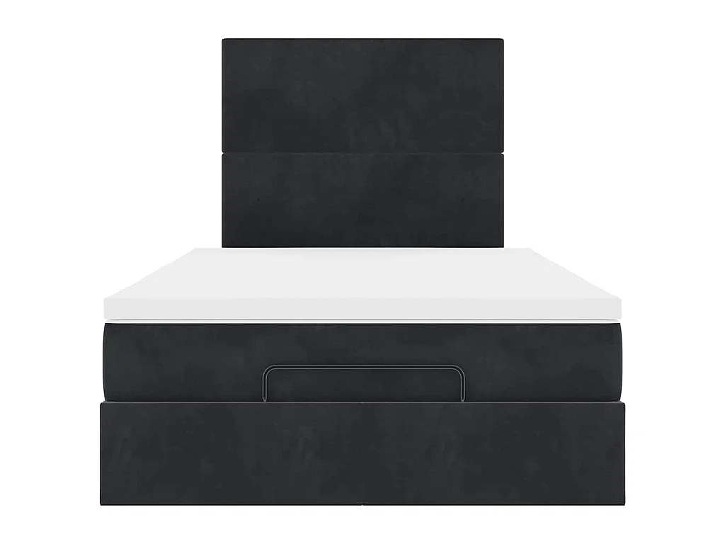 Ottoman bed met matrassen 120x200cm fluweel zwart