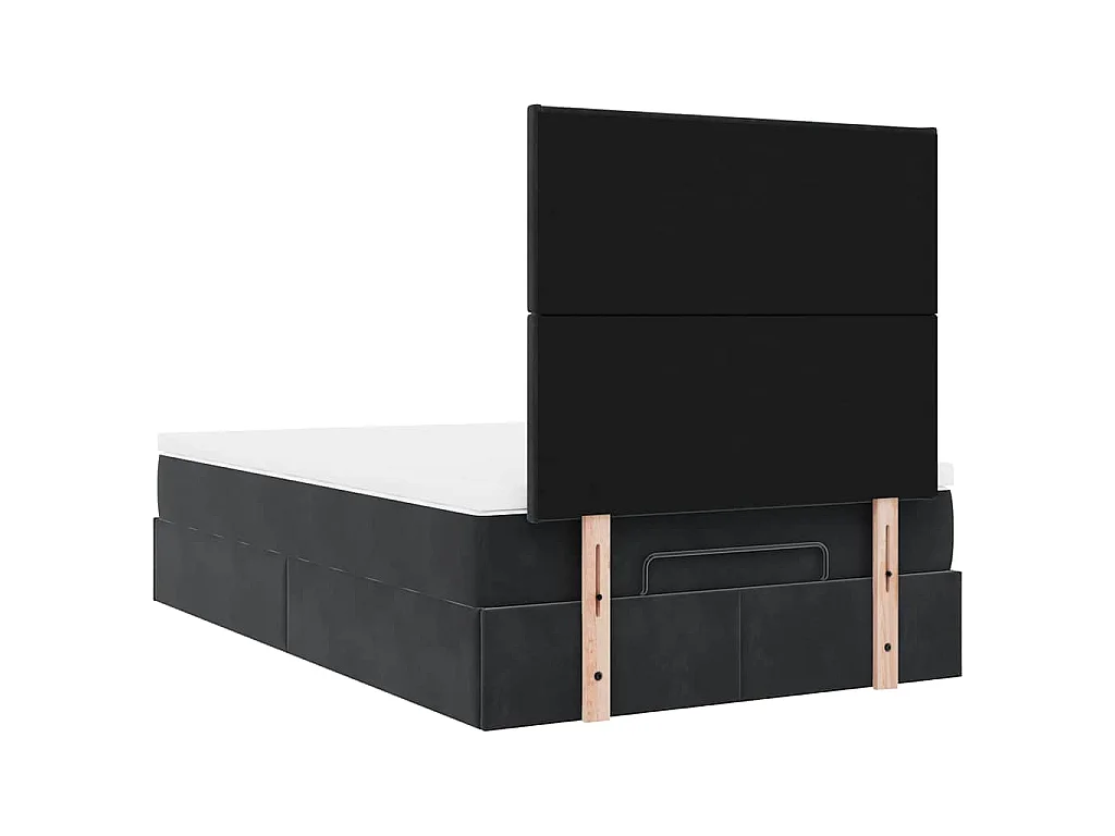 Ottoman bed met matrassen 120x200cm fluweel zwart