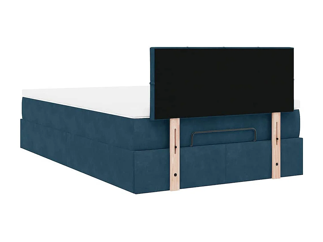Ottoman bed met matras en LED's 120x200cm fluweel donkerblauw