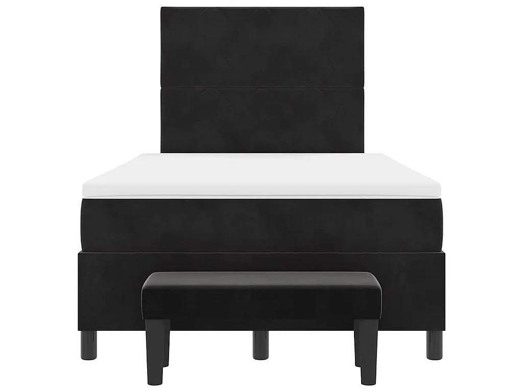 Boxspringbett mit Kopfteil Schwarz 190 x 120 cm Samt