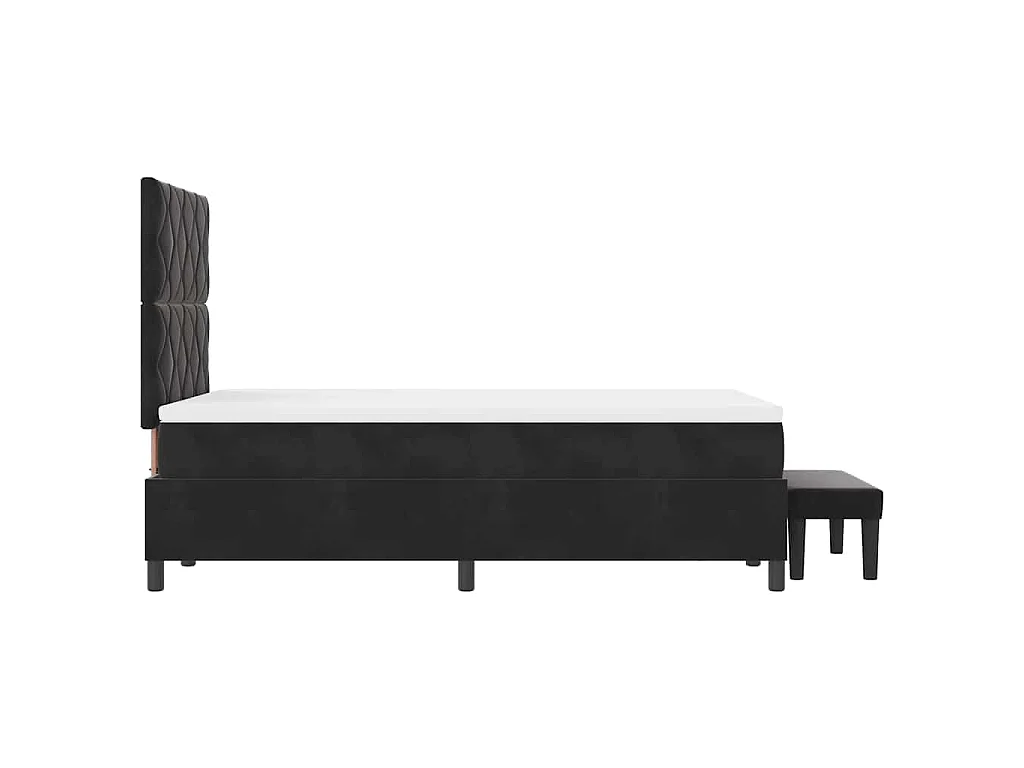 Boxspringbett mit Kopfteil Schwarz 190 x 120 cm Samt