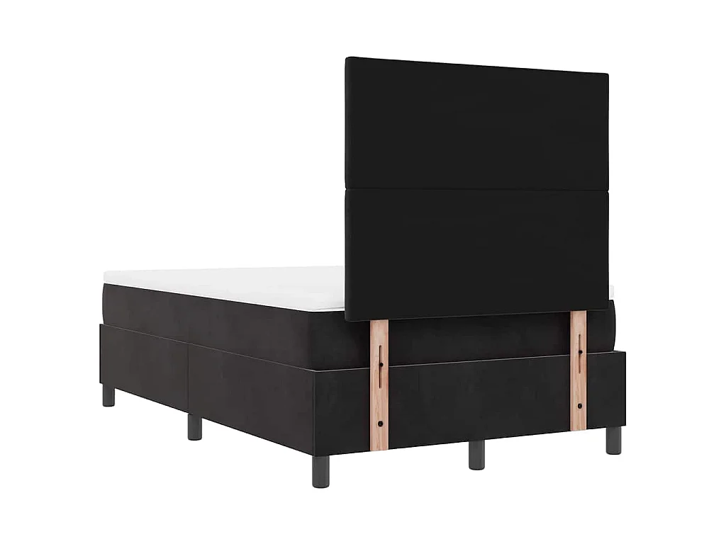 Boxspringbett mit Kopfteil Schwarz 190 x 120 cm Samt