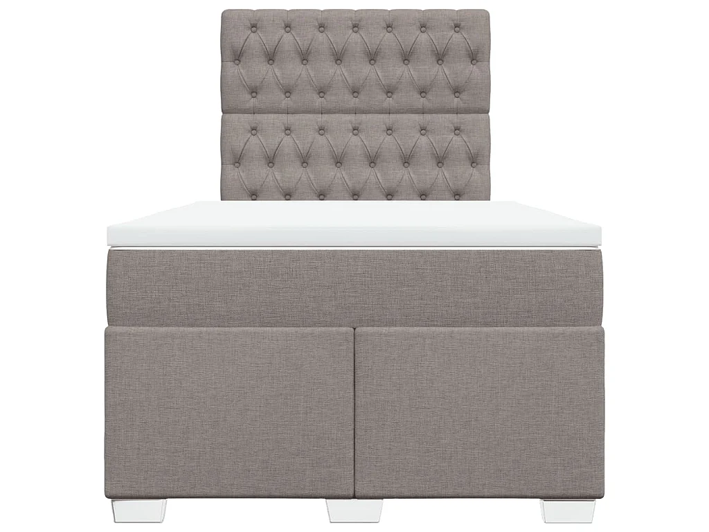 Sommier à lattes de lit avec matelas taupe 120x190 cm tissu