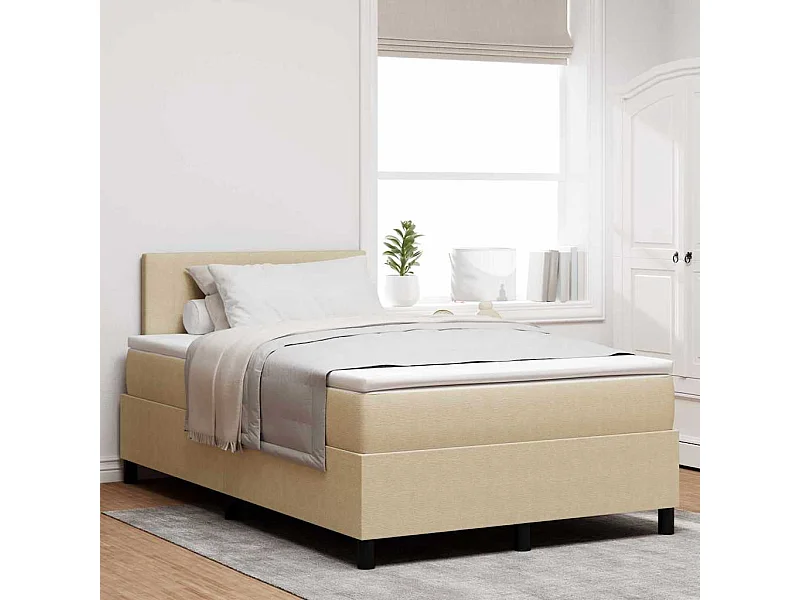 Lit à ressorts Gris clair et blanc 120 x 190 cm