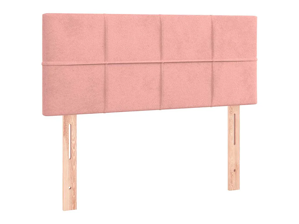 Sommier à lattes de lit et matelas LED rose 120x190 cm velours