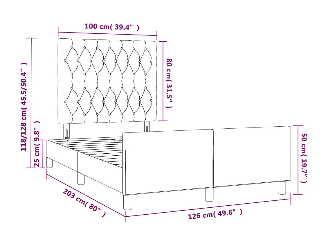 Bettgestell ohne Matratze Schwarz 120x200 cm Samt