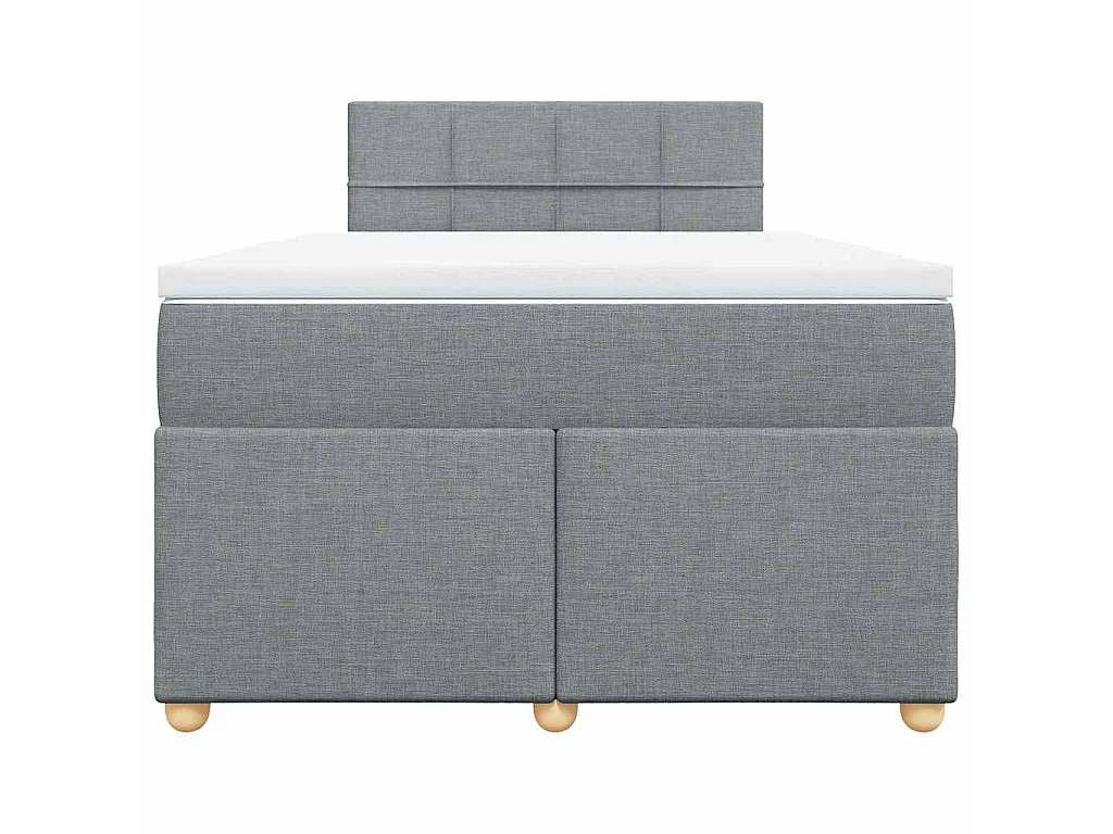 Cama boxspring com colchão 120x190 cm tecido cinzento-claro