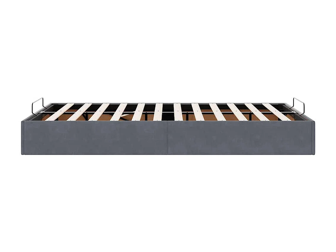 Otomano Bed Frame No Colchão Cinzento Escuro 120x190 cm Veludo