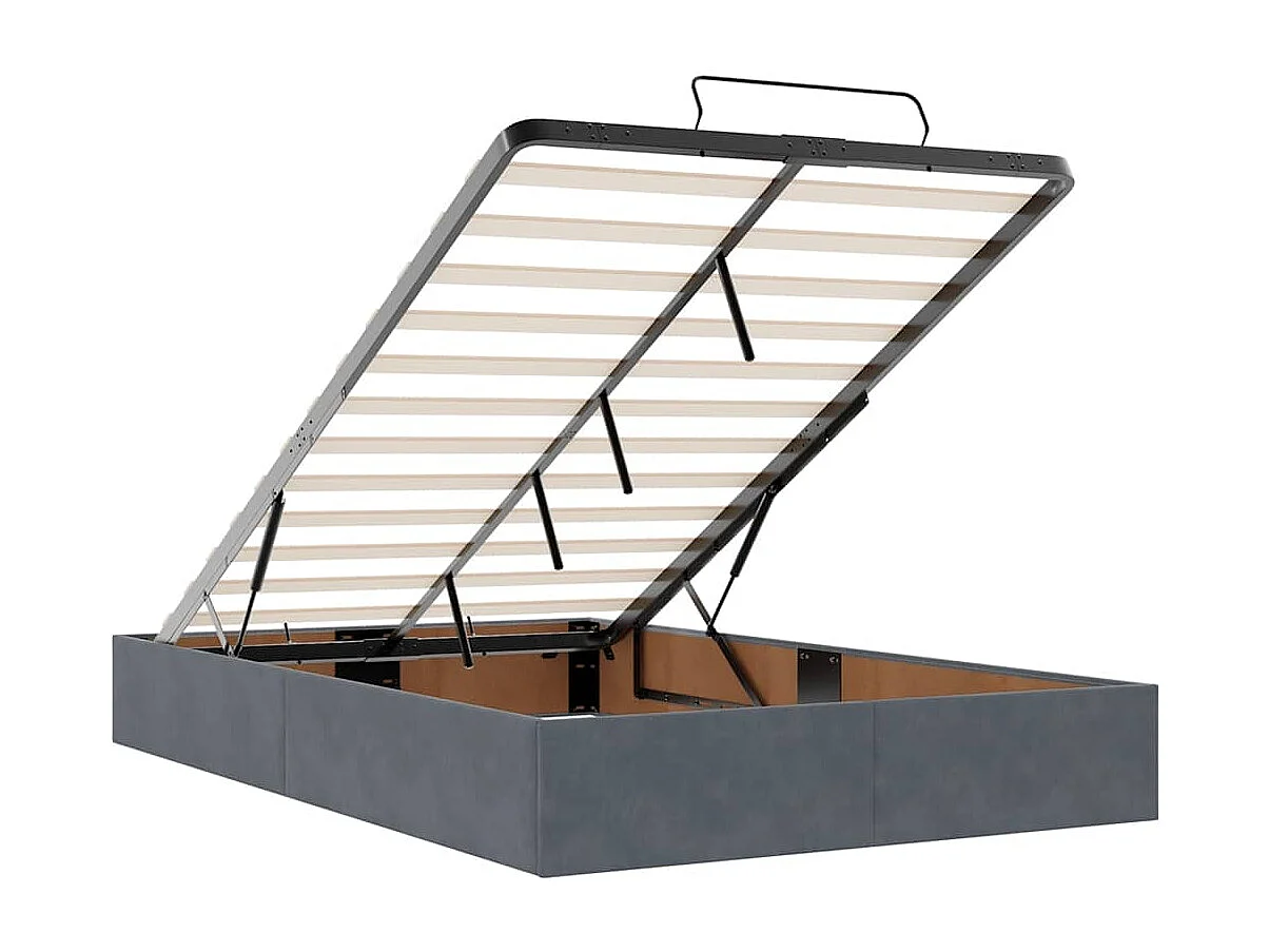 Otomano Bed Frame No Colchão Cinzento Escuro 120x190 cm Veludo