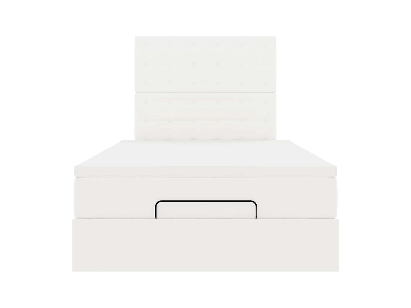 Cadre de lit ottoman avec matelas blanc 120x200 cm similicuir