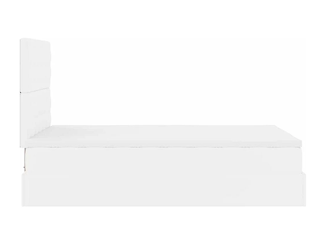 Cadre de lit ottoman avec matelas blanc 120x200 cm similicuir