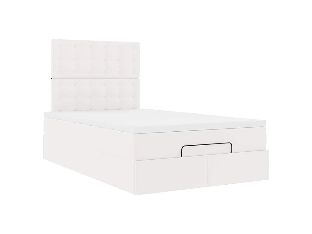 Ottoman bed met matras 120x200cm kunstleer wit