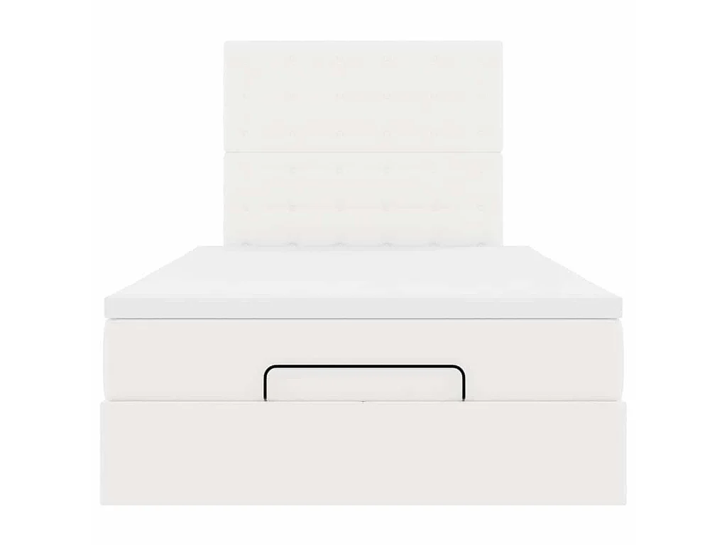 Ottoman bed met matras 120x200cm kunstleer wit