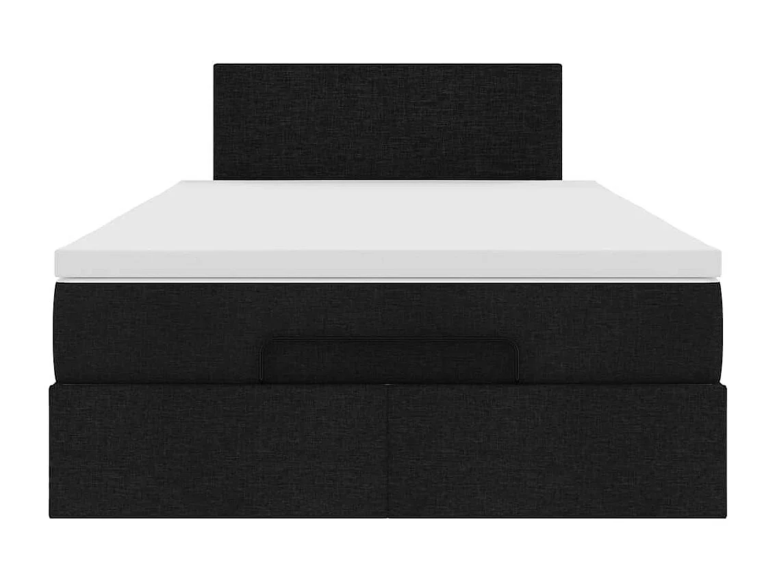 Ottoman-Bett mit Matratze Schwarz 120x200 cm Stoff
