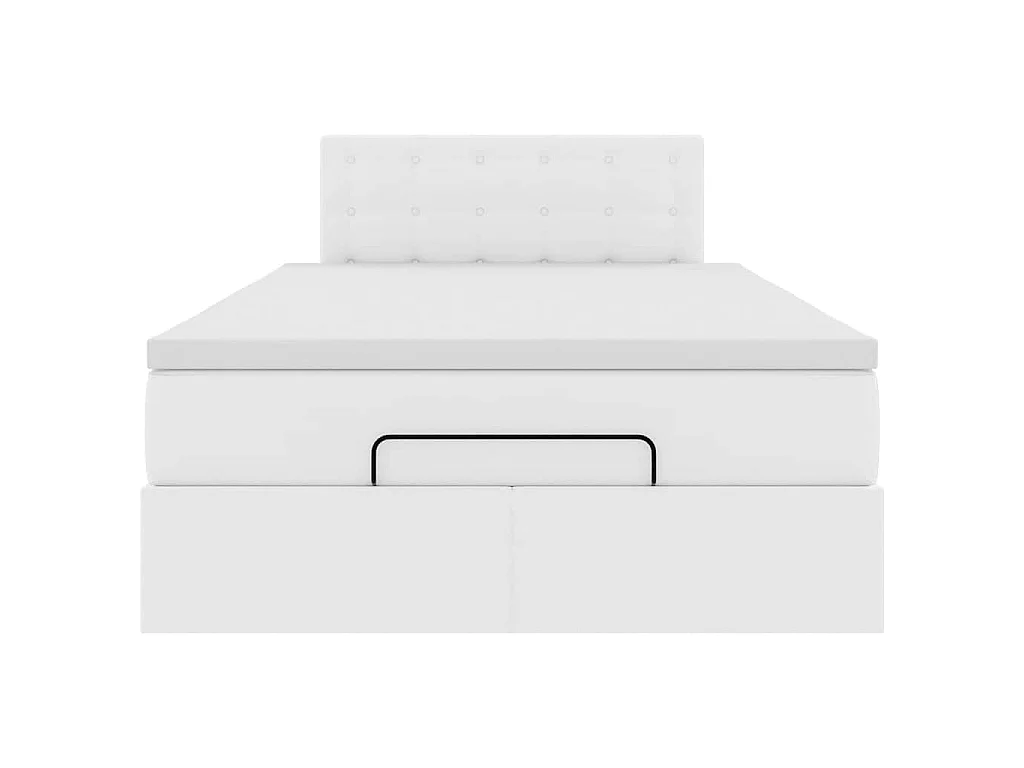 Ottoman bed met matras 120x200cm kunstleer wit