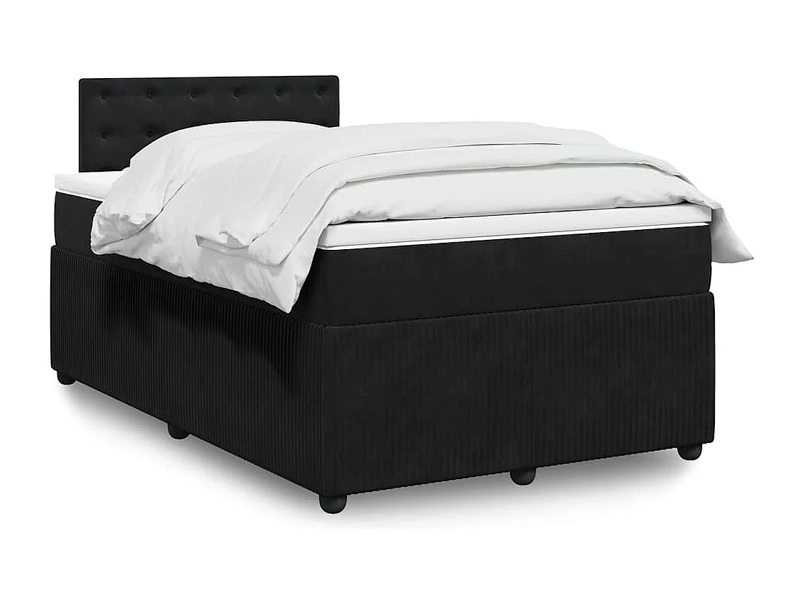 Boxspringbett mit Matratze Schwarz 120x190 cm Samt