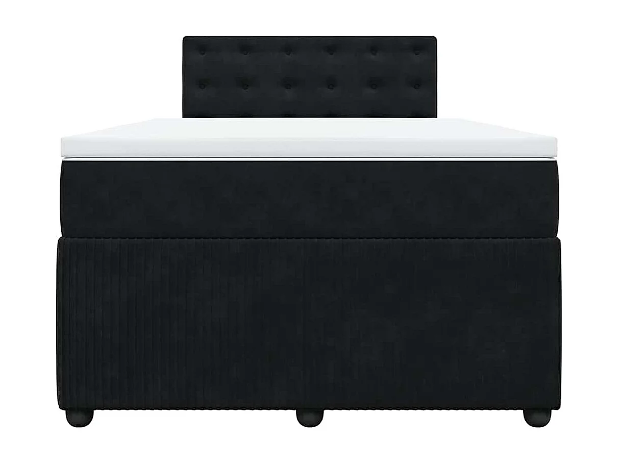 Boxspringbett mit Matratze Schwarz 120x190 cm Samt
