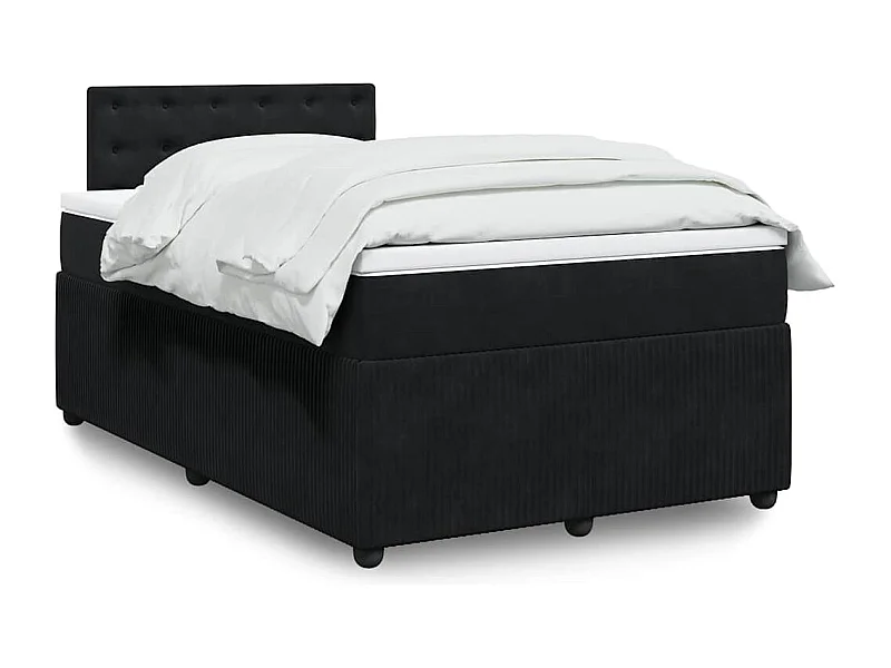 Cama boxspring com colchão 120x190 cm veludo preto