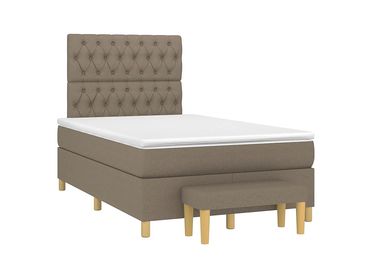 Sommier à lattes de lit avec matelas taupe 120x190 cm tissu