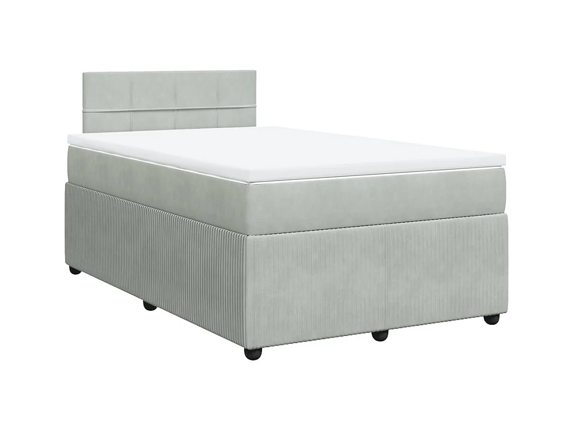 Boxspringbett mit Matratze Hellgrau 120x190 cm Samt