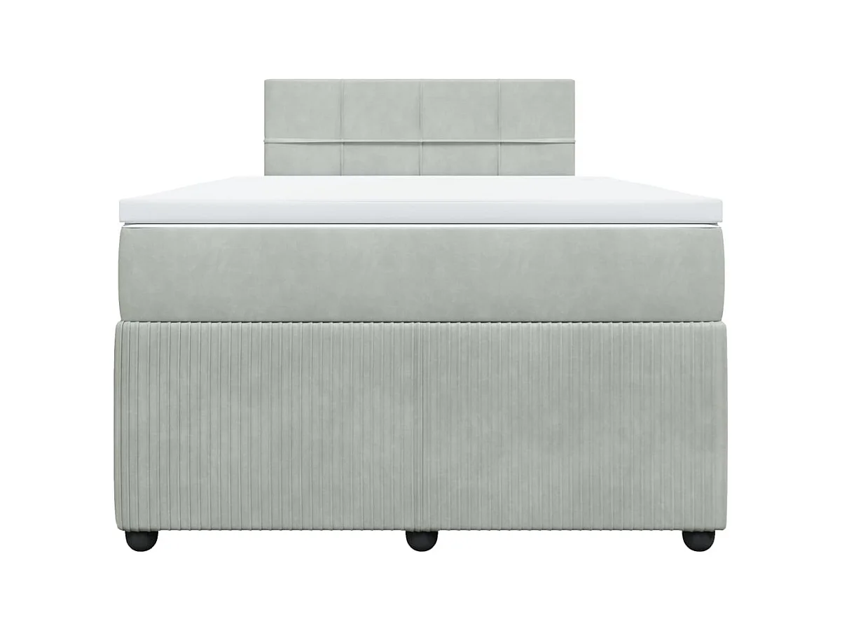 Boxspringbett mit Matratze Hellgrau 120x190 cm Samt