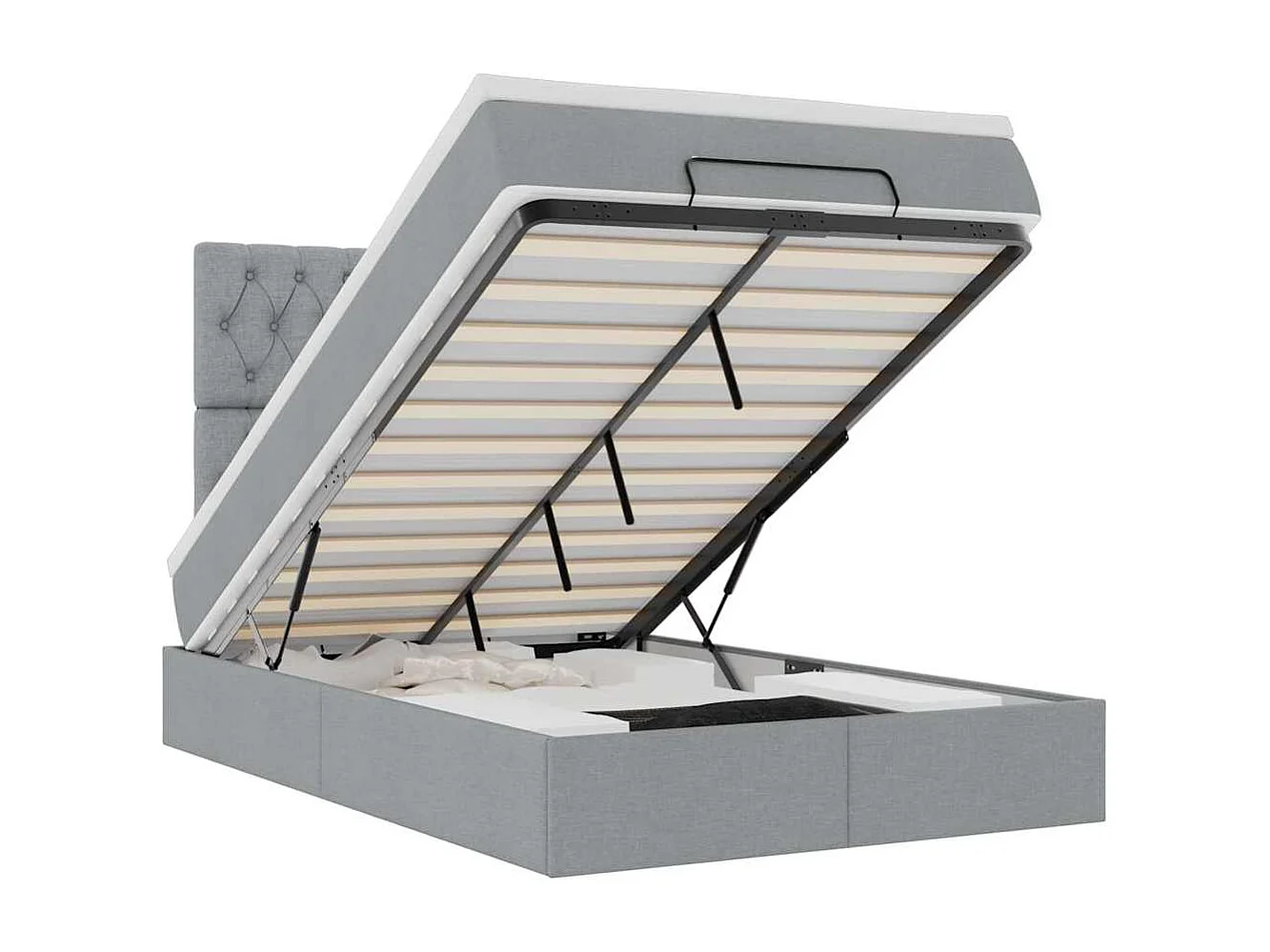 Struttura Letto Pouf con Materasso 120x200 cm in Tessuto