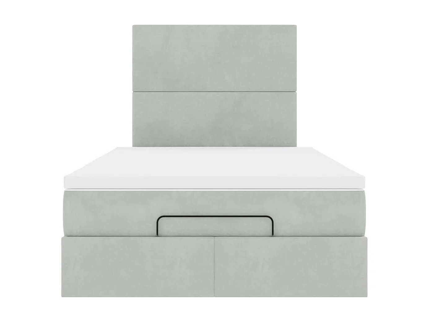 Ottoman bed met matrassen 120x190cm fluweel lichtgrijs
