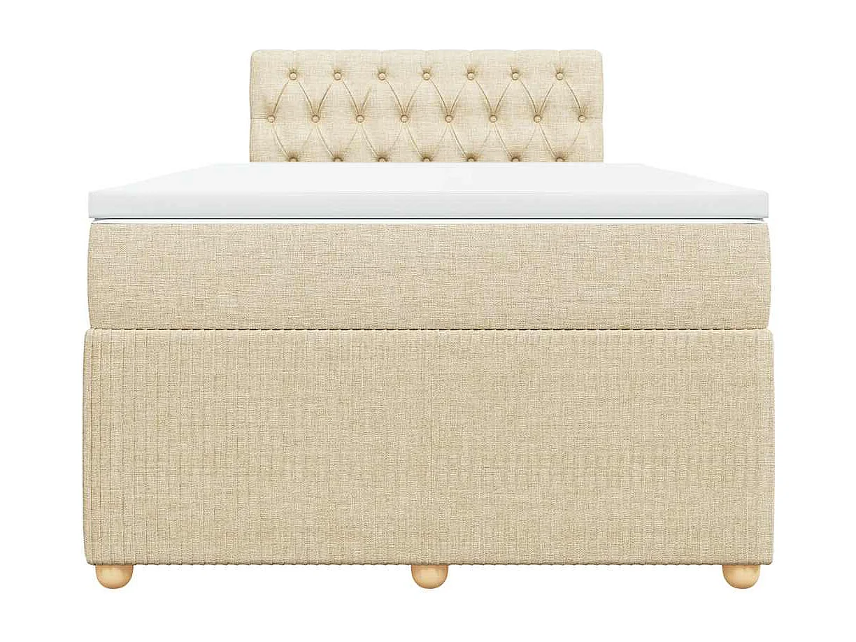 Boxspringbett mit Matratze Creme 120x200 cm Stoff