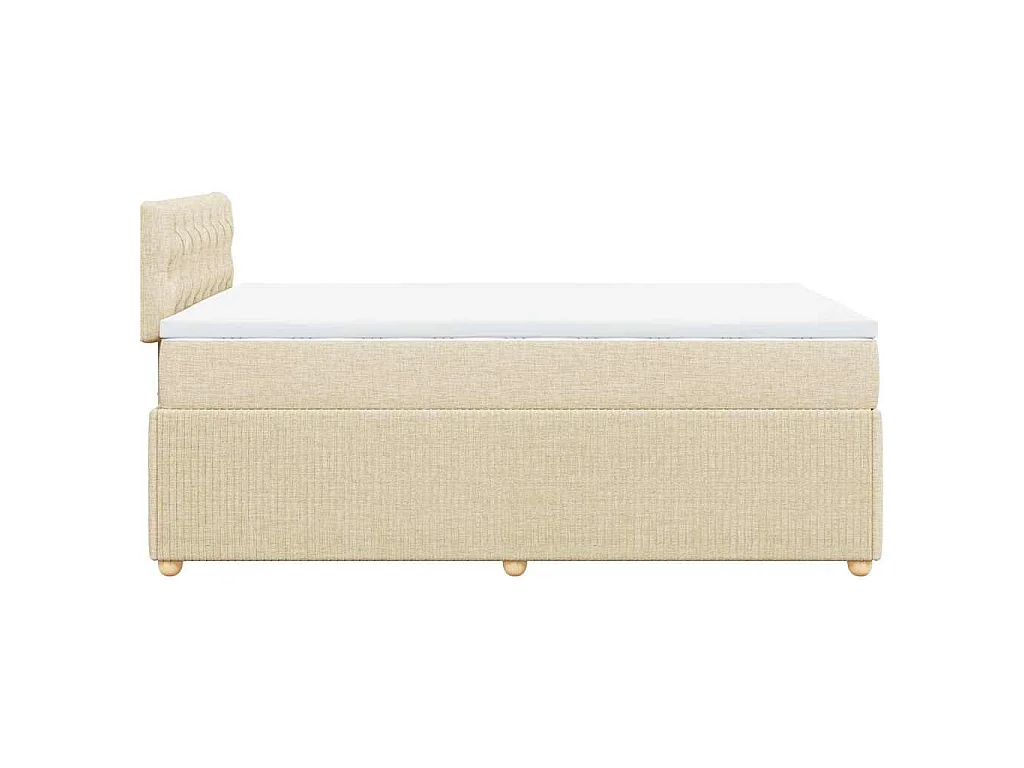 Sommier à lattes de lit avec matelas Crème 120x200 cm Tissu