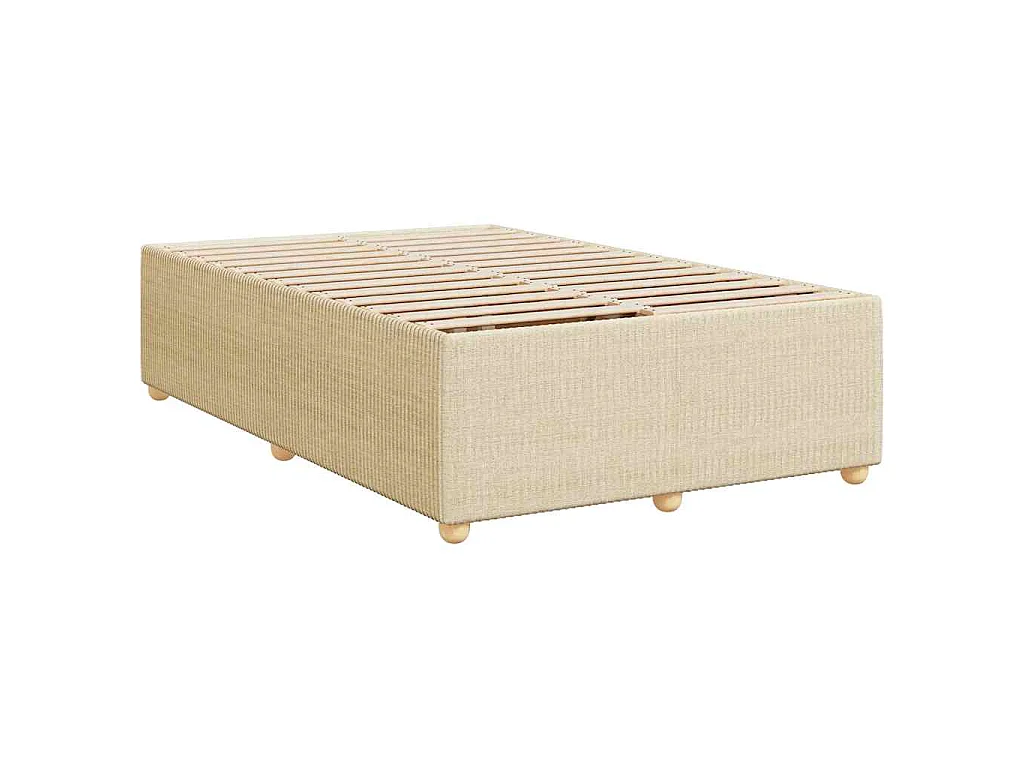 Sommier à lattes de lit avec matelas Crème 120x200 cm Tissu