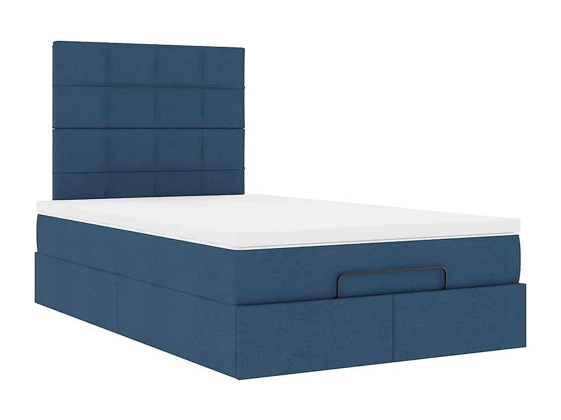 Ottoman bed met matras en LED's 120x200cm stof blauw