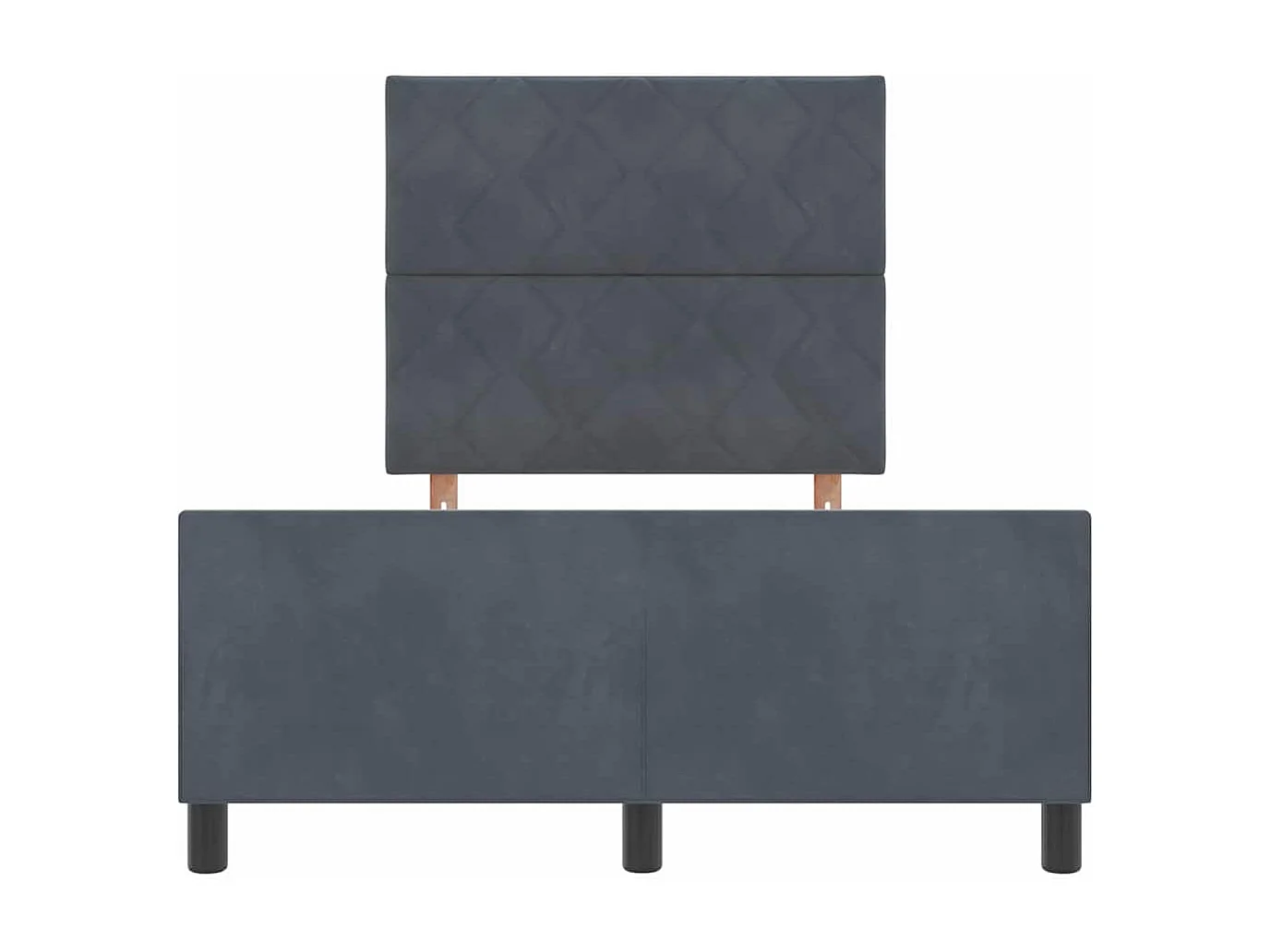 Cadre de lit avec tête de lit Gris foncé 120 x 190 cm Velours