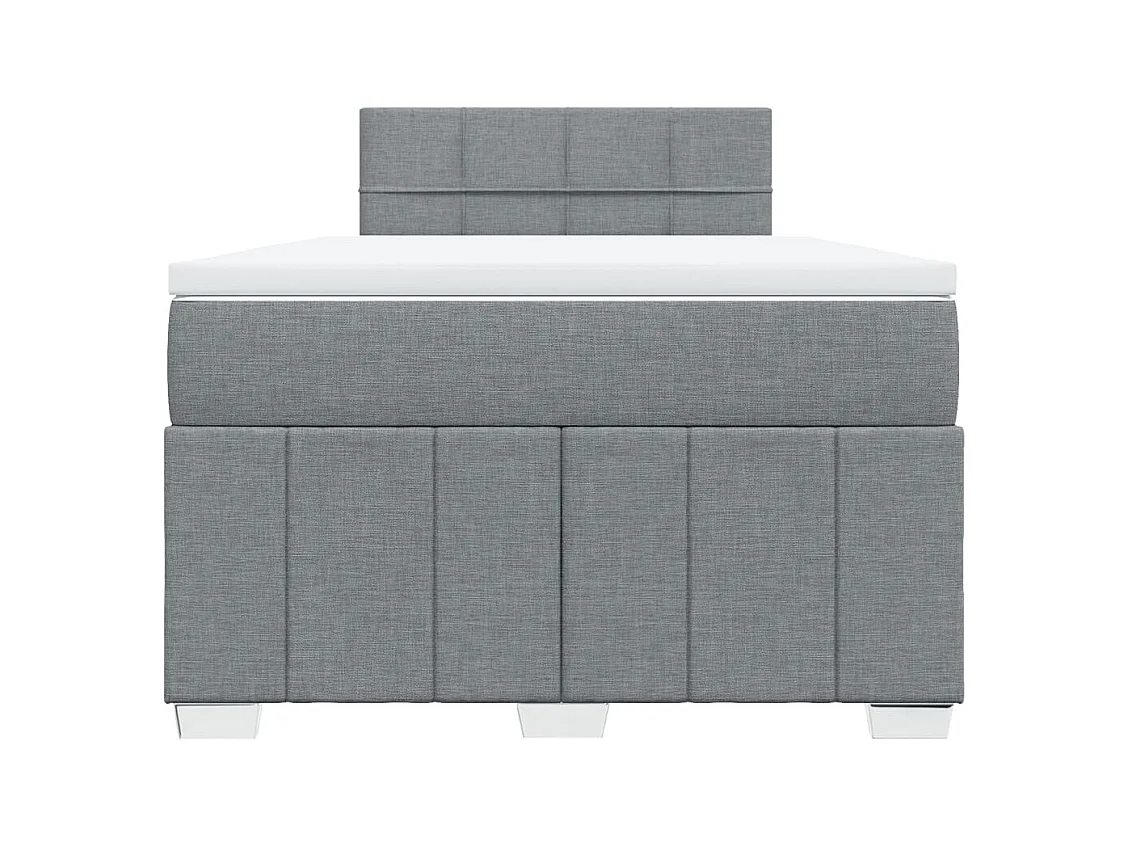 Sommier à lattes de lit et matelas gris clair 120x190 cm tissu