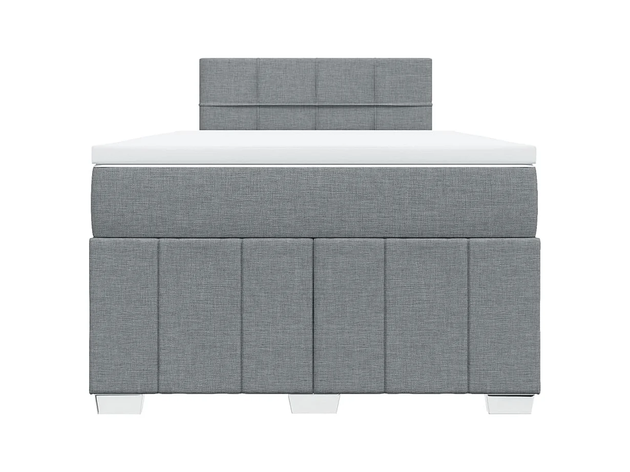 Sommier à lattes de lit et matelas gris clair 120x190 cm tissu