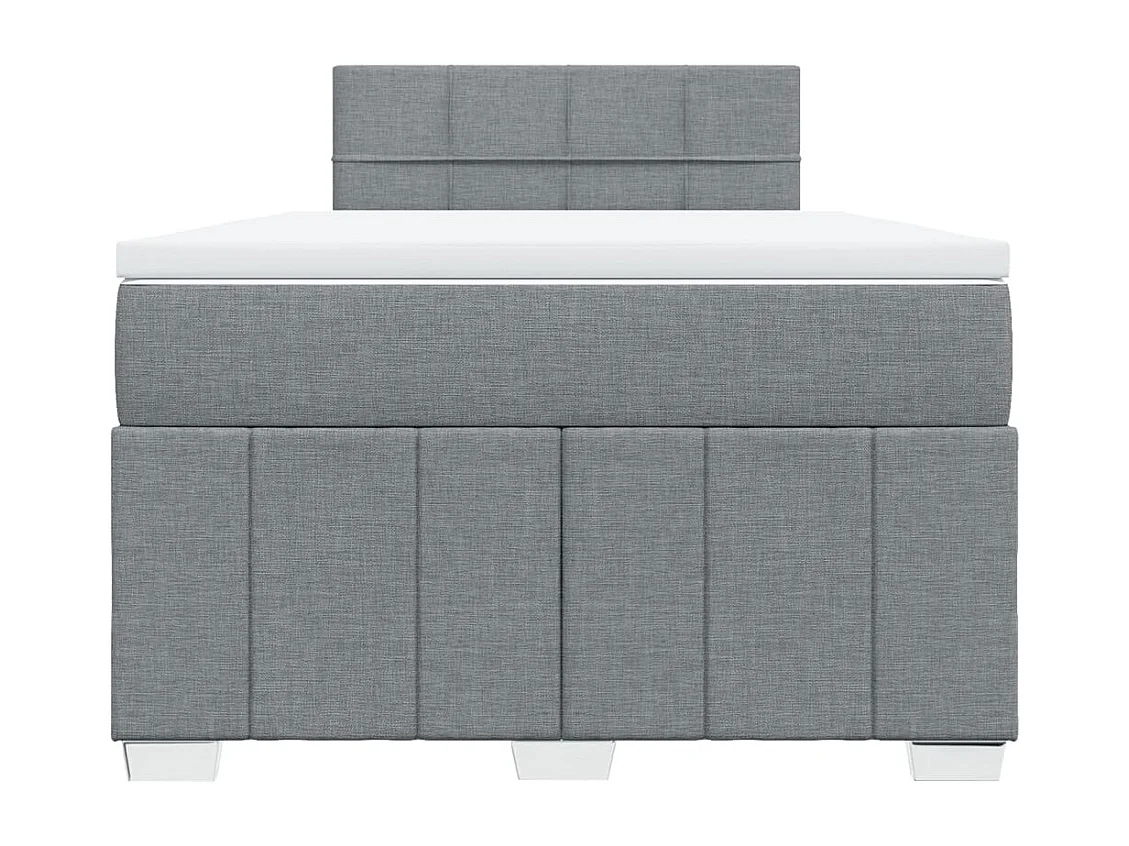Boxspringbett mit Matratze Hellgrau 120x190 cm Stoff