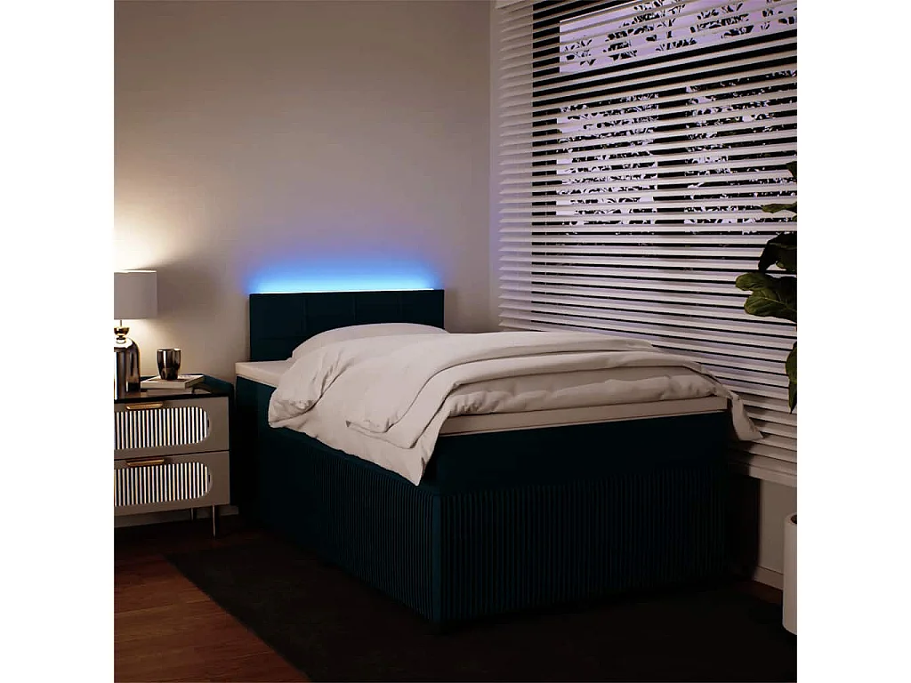 Boxspringbett mit Matratze Blau 120x200 cm Samt