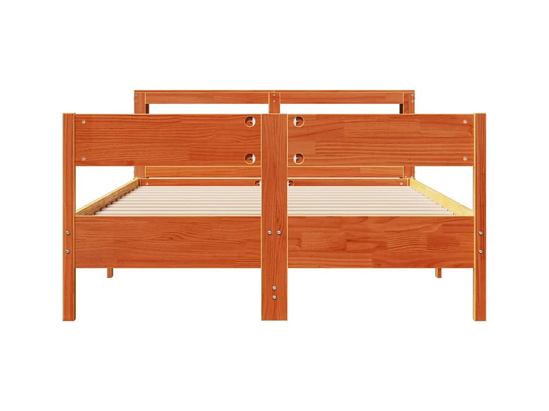 Cadre de lit sans matelas cire marron 120x200cm bois pin massif