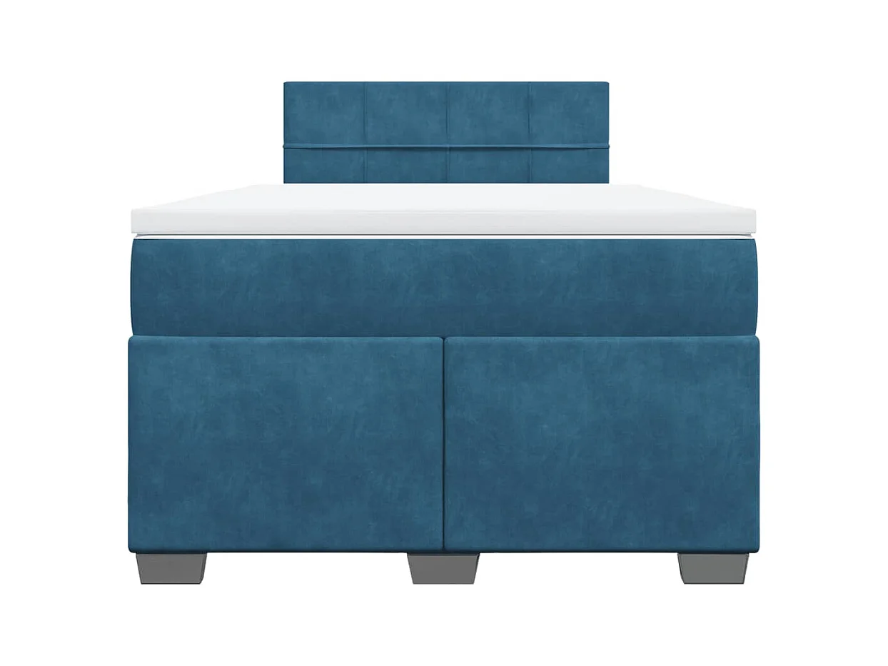 Giroletto a Molle con Materasso Blu Scuro 120x190 cm in Velluto