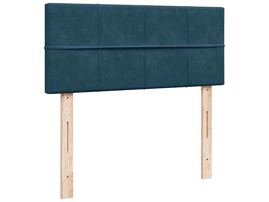 Cama box spring con colchón terciopelo azul oscuro 120x190 cm