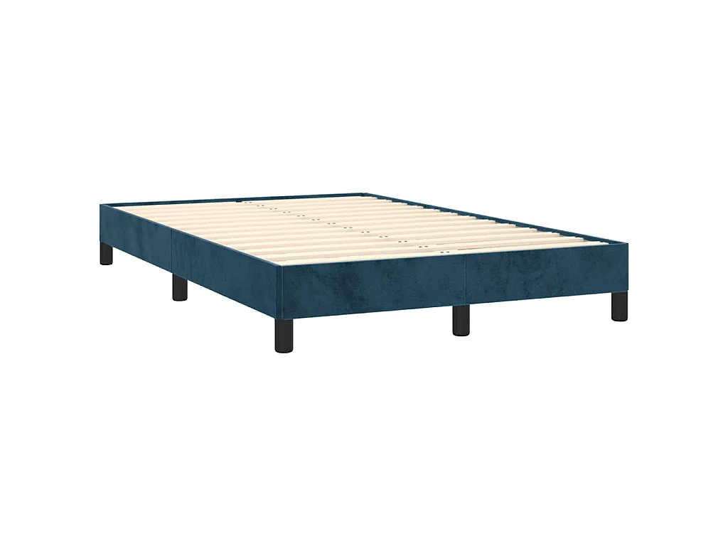 Boxspringbett mit Matratze Dunkelblau 120x190 cm Samt