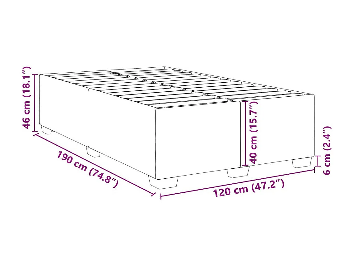 Bedframe zonder matras 120x190 cm stof crèmekleurig