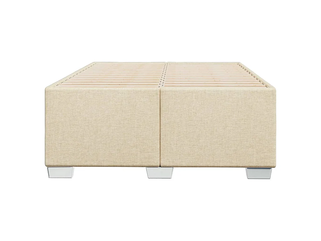 Bettgestell ohne Matratze Creme 120x190 cm Stoff