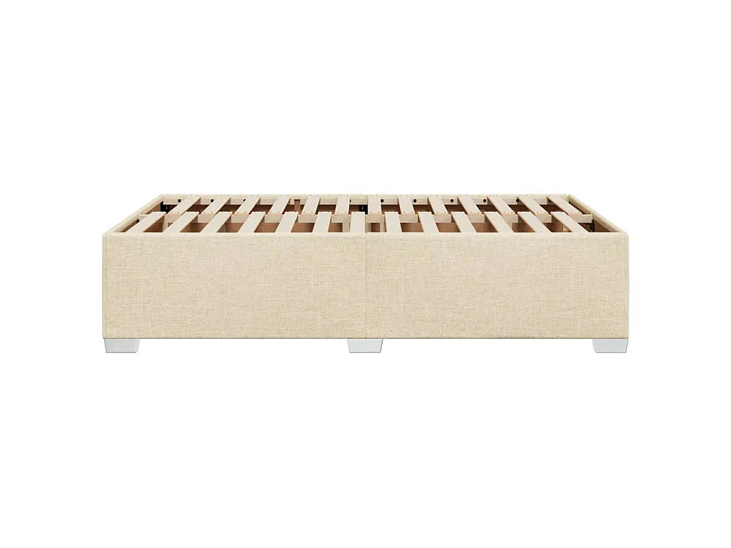 Bettgestell ohne Matratze Creme 120x190 cm Stoff
