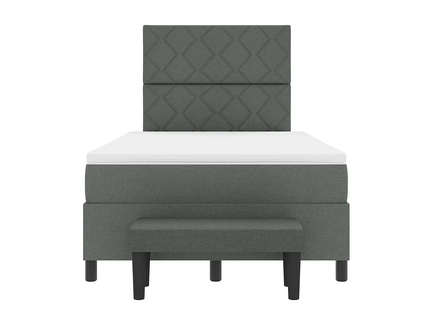 Cama Box Cinza Escuro 120 x 200 cm tecido & Madeira processada