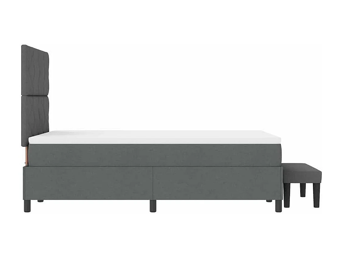 Cama Box Cinza Escuro 120 x 200 cm tecido & Madeira processada