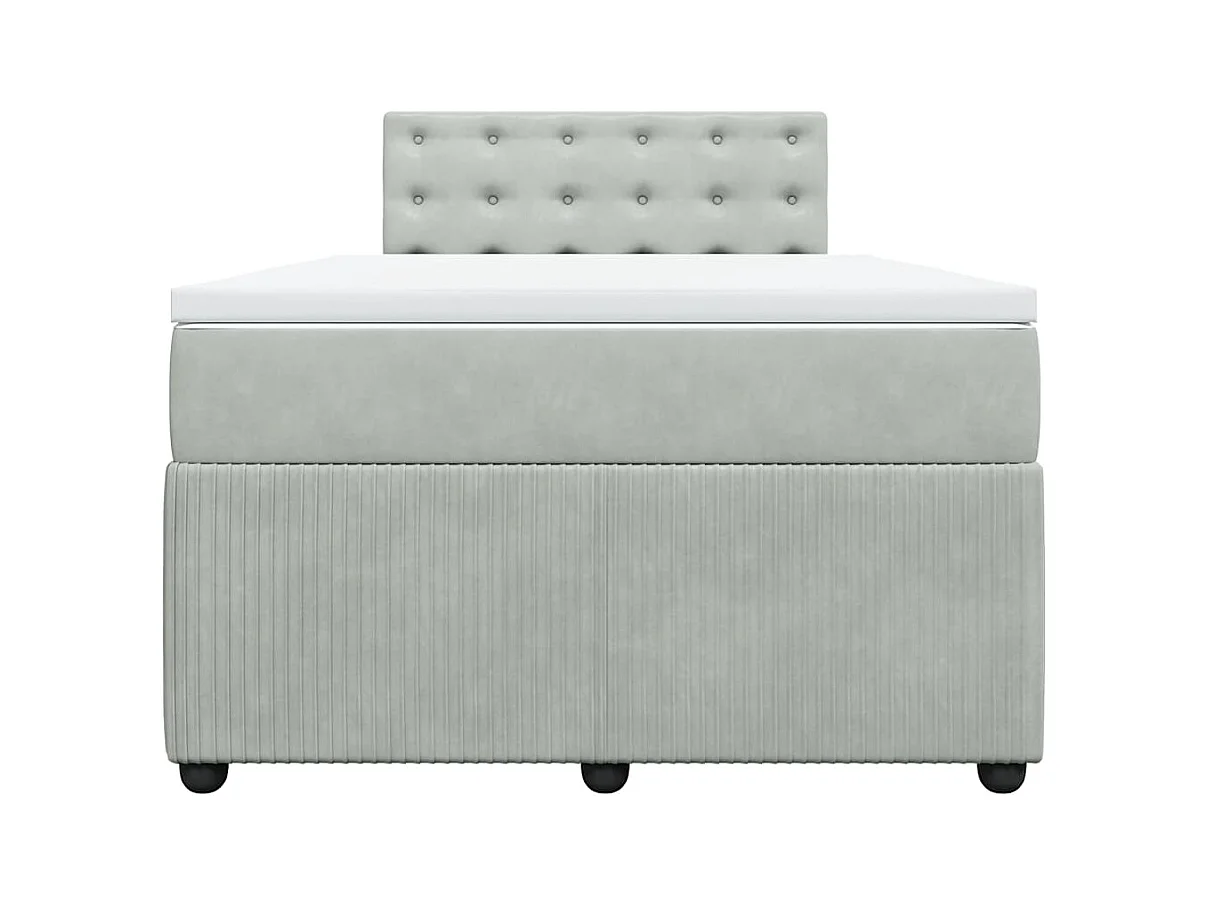 Boxspring met matras fluweel lichtgrijs 120x190 cm