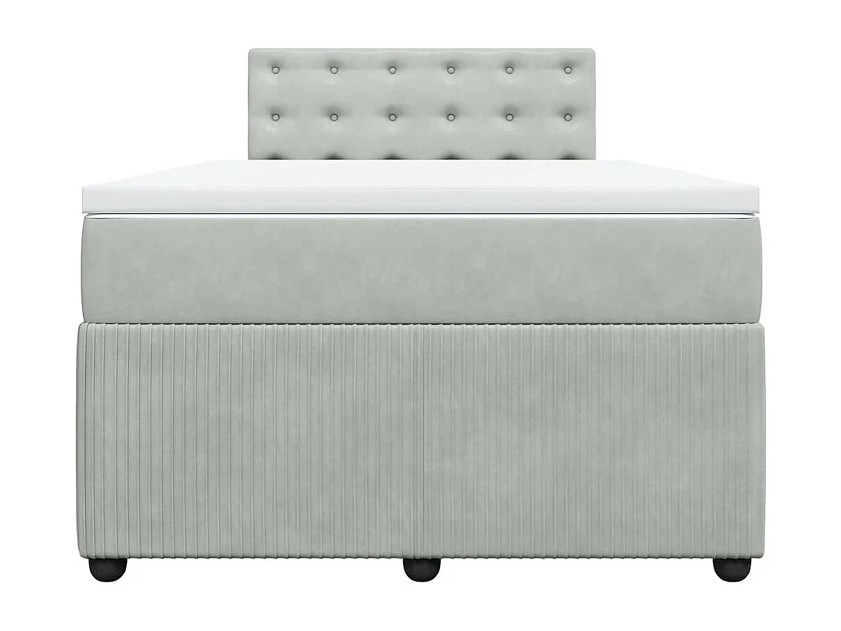 Cama boxspring com colchão 120x190 cm veludo cinzento-claro