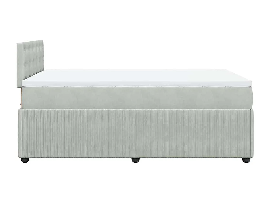 Cama boxspring com colchão 120x190 cm veludo cinzento-claro
