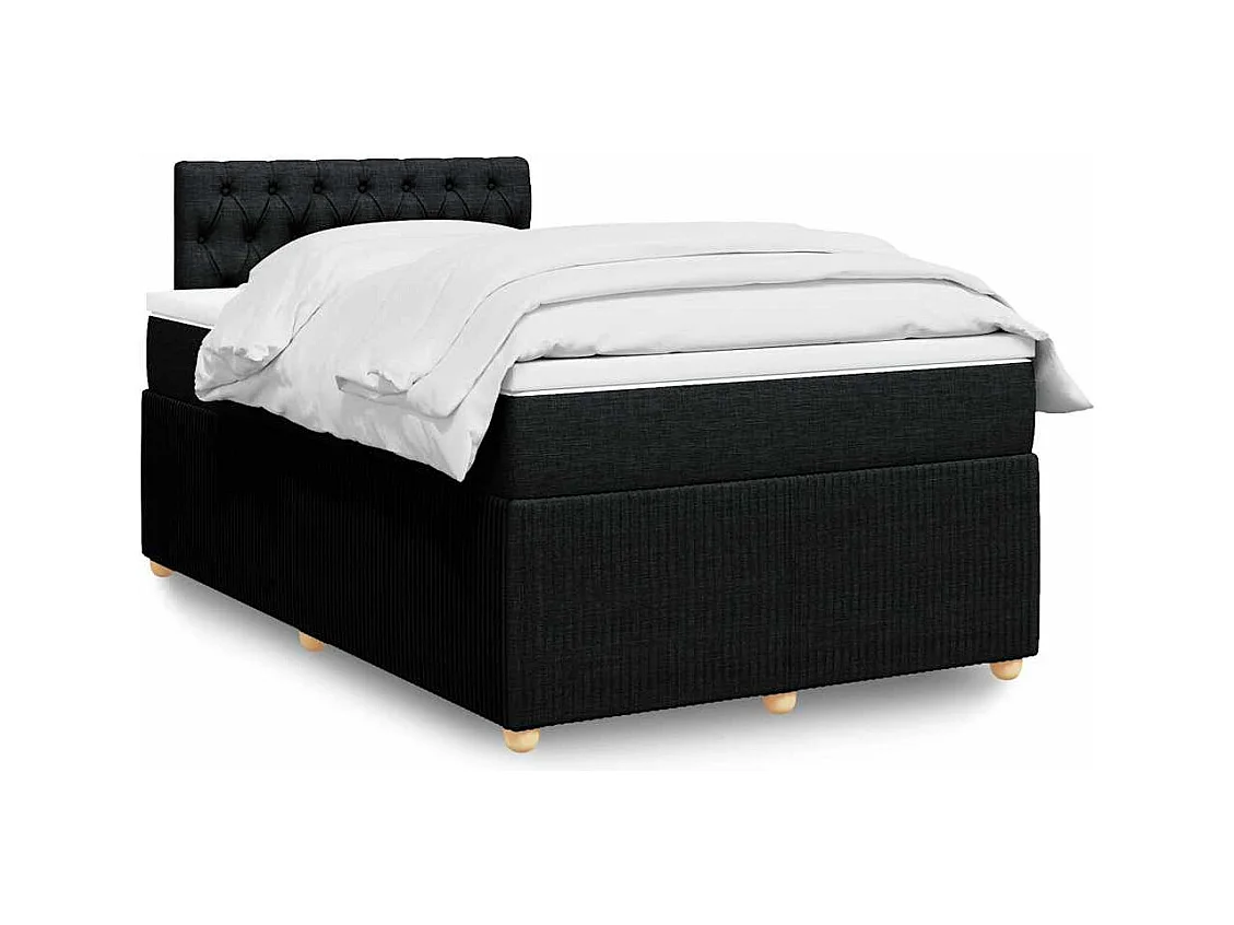 Boxspringbett mit Matratze Schwarz 120x190 cm Stoff