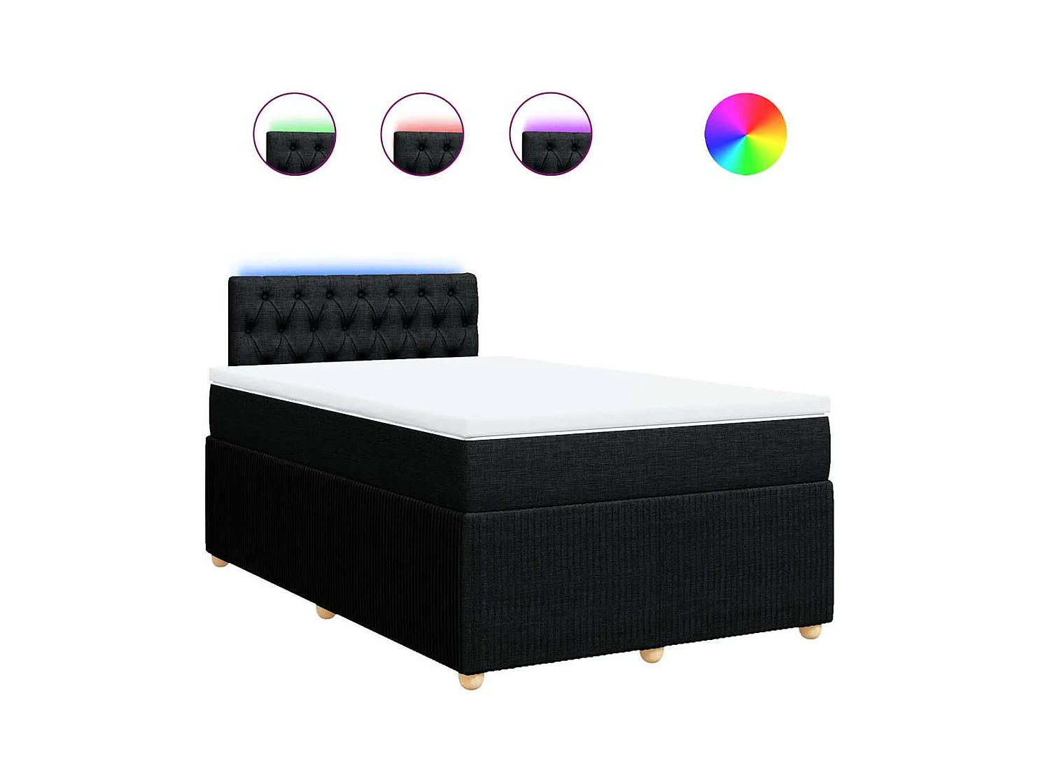 Boxspringbett mit Matratze Schwarz 120x190 cm Stoff